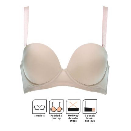 Strapless & Half Cup Bra, Up to 80% Off