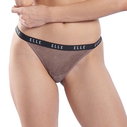 elle dotted geometric lace thong