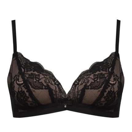 jadzia contrast lace strappy wireless bra