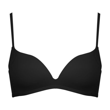 peek through lace lined wireless t-shirt bra