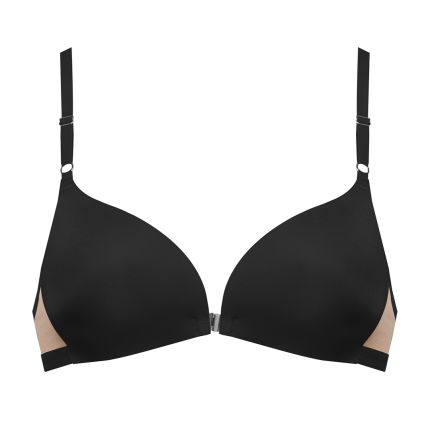 front clasp strappy racerback t-shirt bra - wireless