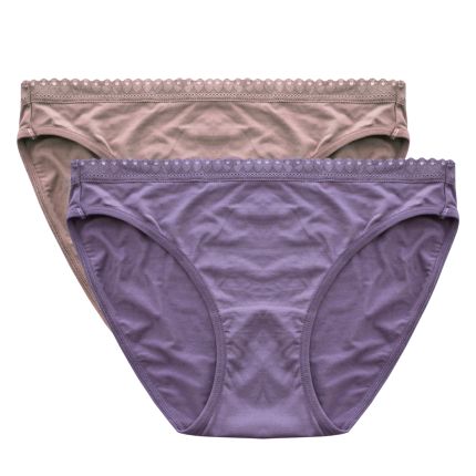 lace trimmed bikini panty (pack of 2)