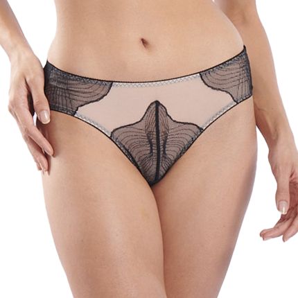 clara concentric lace paneled boyleg panty