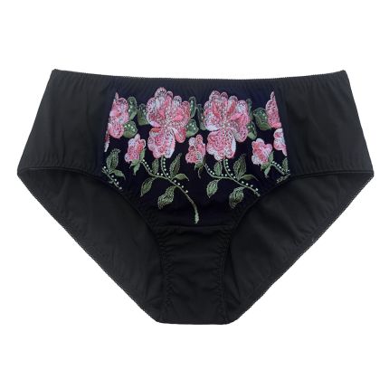 bethany flora embroidery panelled boyshort panty