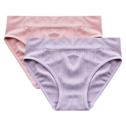 knitted striped mid waist panty (pack of 2)