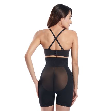 full coverage high waist semi sheer girdle