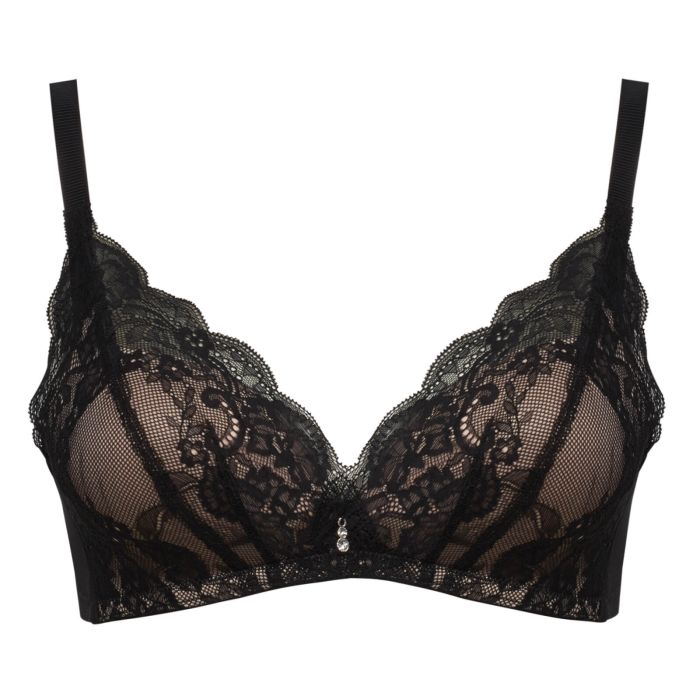 contrasting lace trimmed wireless bra | XIXILI Lingerie Global