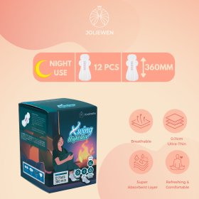 360mm x-wing night use sanitary pad - box of 12 pads - Joliewen